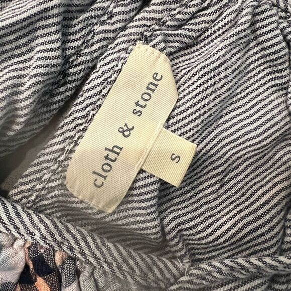 Cloth & Stone Gray Diamond Print Plaid Halter Keyhole Back Swing Dress S - Picture 5 of 5